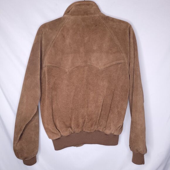 Polo Ralph Lauren Suede Jacket Mens Small Flannel Lined Leather Bomber Vintage - Picture 11 of 16
